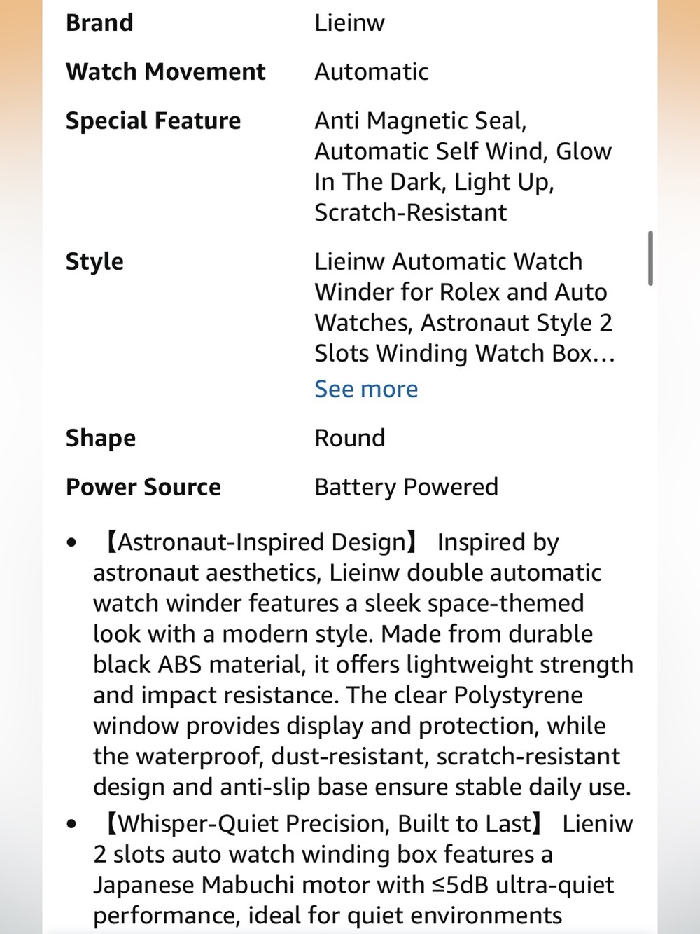 New Black Automatic Watch Winder - Picture 10 of 16